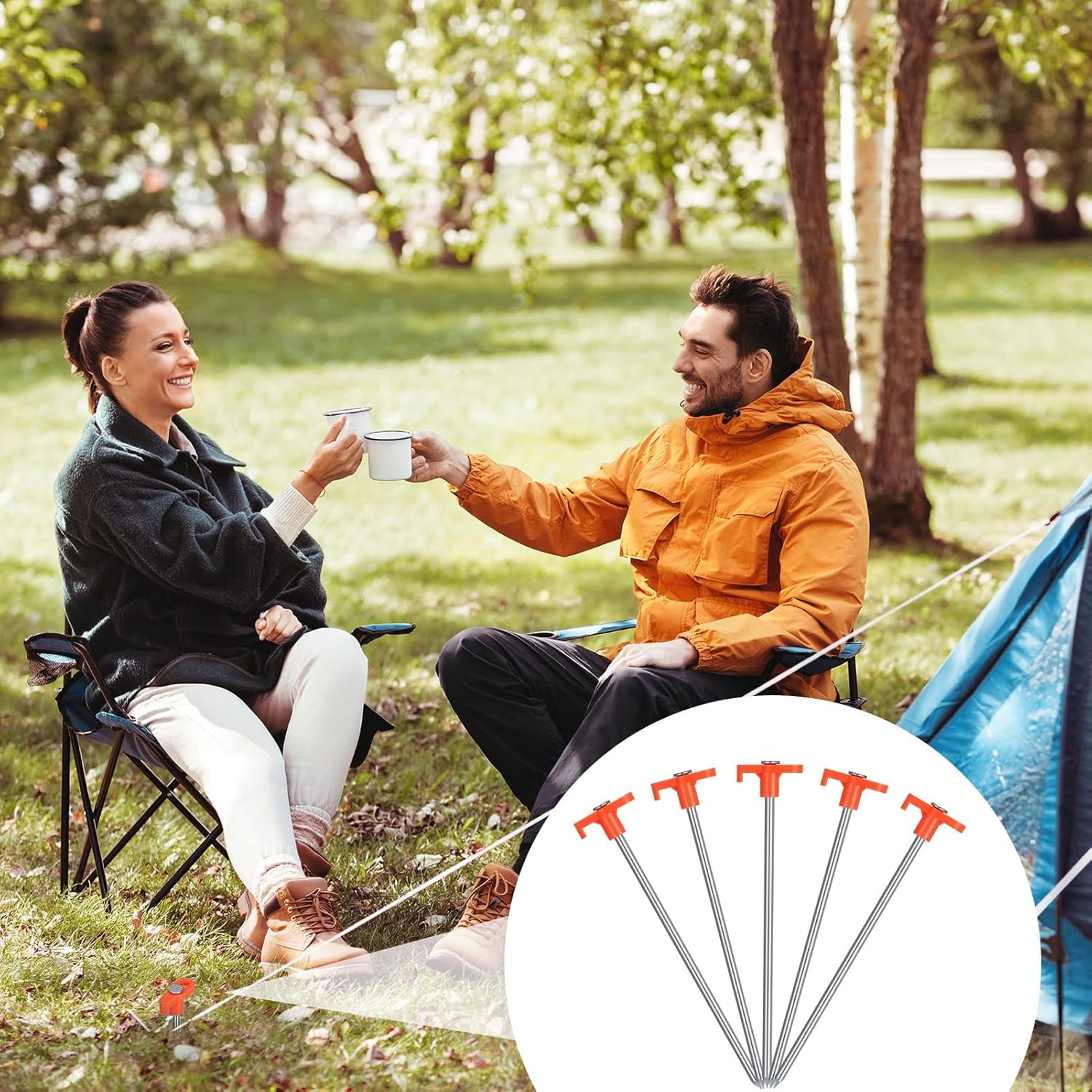 Heavy Duty Tent Pegs 10 Pack 200mm Metal Stakes 6 Heavy Duty Tent Pegs 10 Pack 200mm Metal Stakes - Image 6