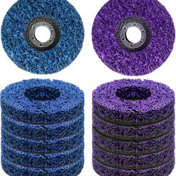 12 PCS Strip Discs 4"x 5/8" Stripping Wheel Suitable for Cleaning Angle Grinder to Remove Paint, Rust and Weld Oxidation(Blue&Purple)