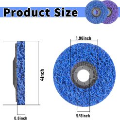 Alternative view of 12 PCS Strip Discs 4"x 5/8" Stripping Wheel Suitable for Cleaning Angle Grinder to Remove Paint, Rust and Weld Oxidation(Blue&Purple)