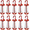 Fishbone tent stakes with carabiners, 10-piece set
