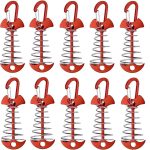 Fishbone tent stakes with carabiners, 10-piece set
