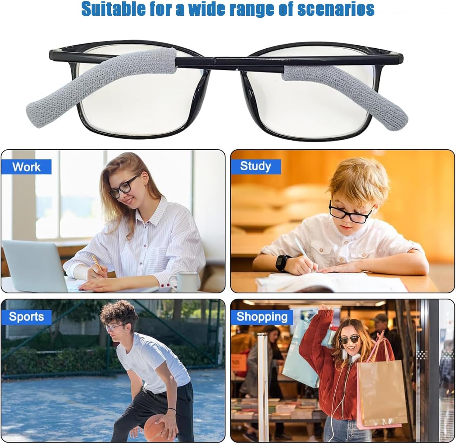 4 Pairs Soft Cotton Glasses Ear Grips – Anti-Slip, Pain Relief Ear Cushions for All-Day Wear | Universal Fit for Reading/Sunglasses/Sport, Lightweight & Washable 5 4 Pairs Soft Cotton Glasses Ear Grips – Anti-Slip, Pain Relief Ear Cushions for All-Day Wear | Universal Fit for Reading/Sunglasses/Sport, Lightweight & Washable - Image 5
