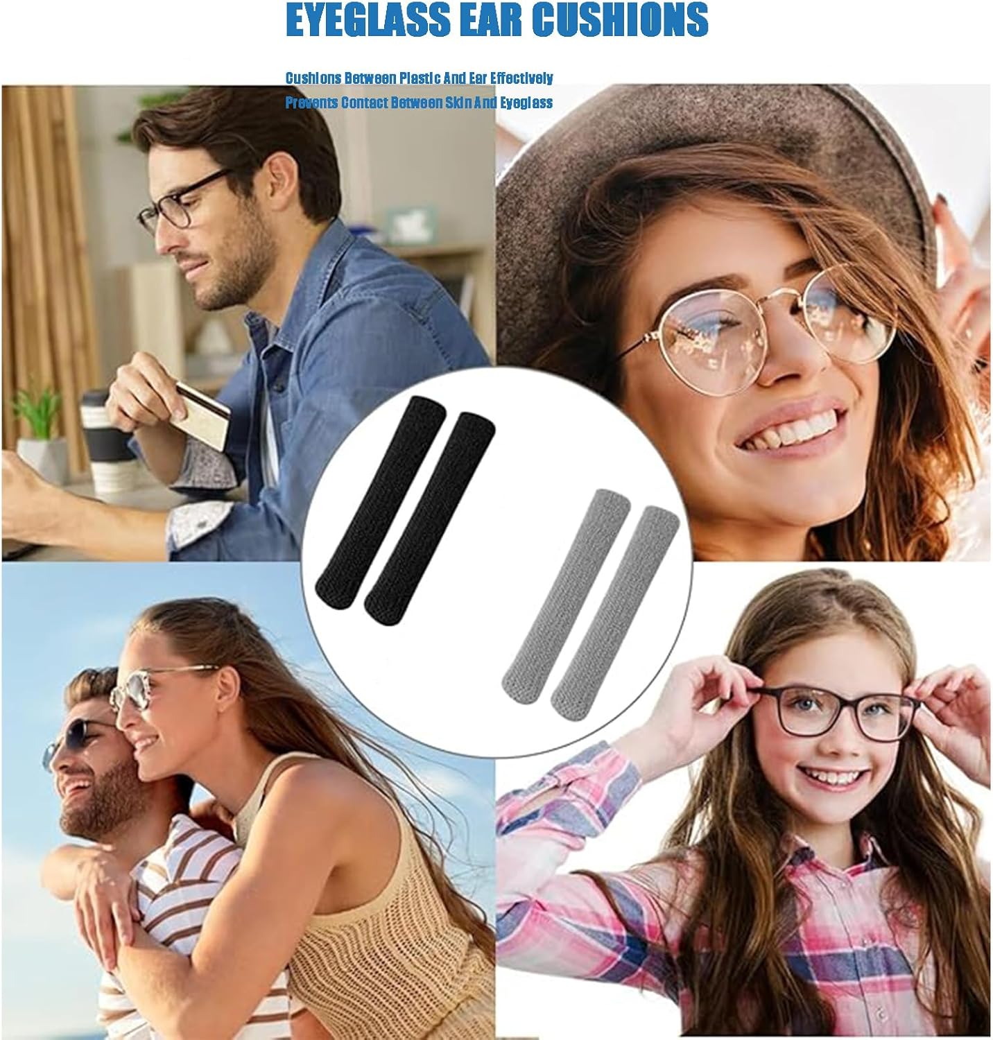 4 Pairs Soft Cotton Glasses Ear Grips – Anti-Slip, Pain Relief Ear Cushions for All-Day Wear | Universal Fit for Reading/Sunglasses/Sport, Lightweight & Washable 6 4 Pairs Soft Cotton Glasses Ear Grips – Anti-Slip, Pain Relief Ear Cushions for All-Day Wear | Universal Fit for Reading/Sunglasses/Sport, Lightweight & Washable - Image 6
