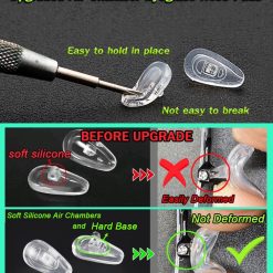 5 Pairs of Eyeglass Nose Pads, Upgraded 15x8mm Soft Silicone Air Chamber Eyeglasses Nose Pads, Screw-in Glasses Nose Pad Replacement Kit. 9 V1259 DP01 A 3610 202604030535 02