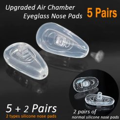 5 Pairs of Eyeglass Nose Pads, Upgraded 15x8mm Soft Silicone Air Chamber Eyeglasses Nose Pads, Screw-in Glasses Nose Pad Replacement Kit. 10 V1259 DP01 A 3610 202604030535 03