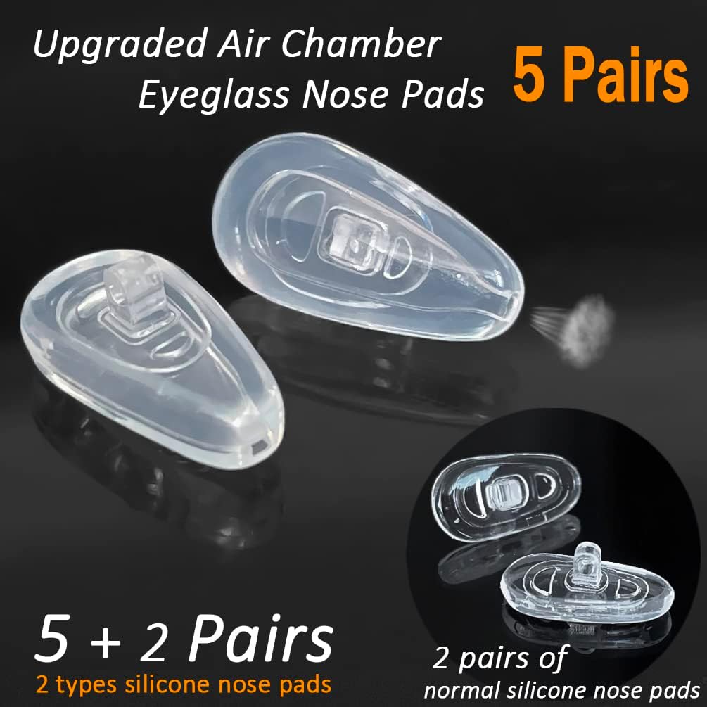 5 Pairs of Eyeglass Nose Pads, Upgraded 15x8mm Soft Silicone Air Chamber Eyeglasses Nose Pads, Screw-in Glasses Nose Pad Replacement Kit. 4 5 Pairs of Eyeglass Nose Pads, Upgraded 15x8mm Soft Silicone Air Chamber Eyeglasses Nose Pads, Screw-in Glasses Nose Pad Replacement Kit. - Image 4