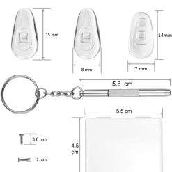 5 Pairs of Eyeglass Nose Pads, Upgraded 15x8mm Soft Silicone Air Chamber Eyeglasses Nose Pads, Screw-in Glasses Nose Pad Replacement Kit. 11 V1259 DP01 A 3610 202604030535 04