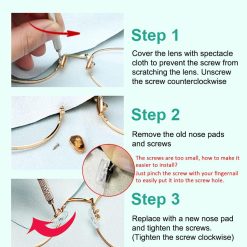 5 Pairs of Eyeglass Nose Pads, Upgraded 15x8mm Soft Silicone Air Chamber Eyeglasses Nose Pads, Screw-in Glasses Nose Pad Replacement Kit. 13 V1259 DP01 A 3610 202604030535 06