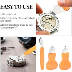 3pcs Watch Back Case Remover Tool Kit ,2 in 1 Watch Back Case Cover Opener Knife & Watch Battery Change Remover Replacement for Watchmakers Repair Tool Fix Tool Set. (Orange color) 11 V1259 DP01 A 3617 202604030545 03 1
