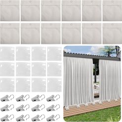 12 Pack Outdoor Curtain Weights Bag, Patio Curtain Sandbag with Sealed Bags and Clips, Reusable Drapery Weighted Bags for Home Outdoor Pergola Gazebo Front Porch (Grey)