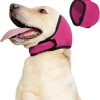 Waterproof Dog Ear Covers for Grooming, Bathing,Swimming, Pet Calming Hoodie Dog Ear Muffs Noise Protection for Blow Drying Sleep Help Headband (Pink，M)