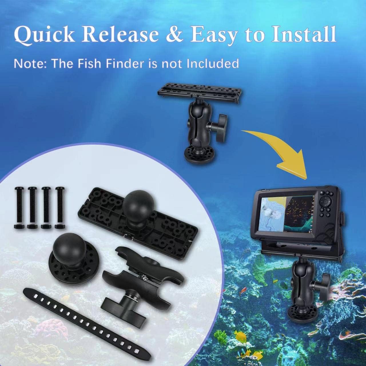 Fish Finder Mount Base with 360° Rotation Ball Bracket 7 Fish Finder Mount Base with 360° Rotation Ball Bracket - Image 7