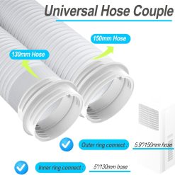 Portable Air Conditioner Exhaust Hose Connector, Both 5.1"/5.9" Exhasut Vent Hoses with Clockwise & Counter Clockwise, Universal Mobile AC Unit Vent Hose Coupler Coupling Extension 9 V1259 DP01 A 3896 202604030605 02