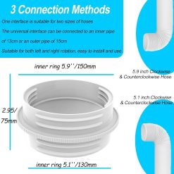 Portable Air Conditioner Exhaust Hose Connector, Both 5.1"/5.9" Exhasut Vent Hoses with Clockwise & Counter Clockwise, Universal Mobile AC Unit Vent Hose Coupler Coupling Extension 11 V1259 DP01 A 3896 202604030605 04
