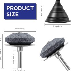 Alternative view of Lawn Mower Blade Sharpener, 4 Pack Mower Blade Sharpener with Steel Backing, Lawnmower Blade Sharpener with Lawn Mower Blade Balancer for Any Power Hand Drill