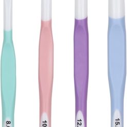 Large Sizes Crochet Hooks 4 pcs Long Crochet Needles  8mm 10mm 12mm 15mm Rubber Handle Crochet Hook Set DIY Yarn Weaving Tools for Knitting Blankets, Shawl and Carpet
