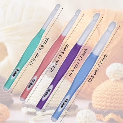 Alternative view of Large Sizes Crochet Hooks 4 pcs Long Crochet Needles  8mm 10mm 12mm 15mm Rubber Handle Crochet Hook Set DIY Yarn Weaving Tools for Knitting Blankets, Shawl and Carpet