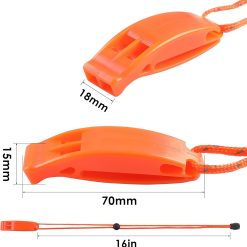 Alternative view of 6PCS Safety Survival Whistles with Adjustable Reflective Lanyard Emergency Plastic Whistle Marine Whistle