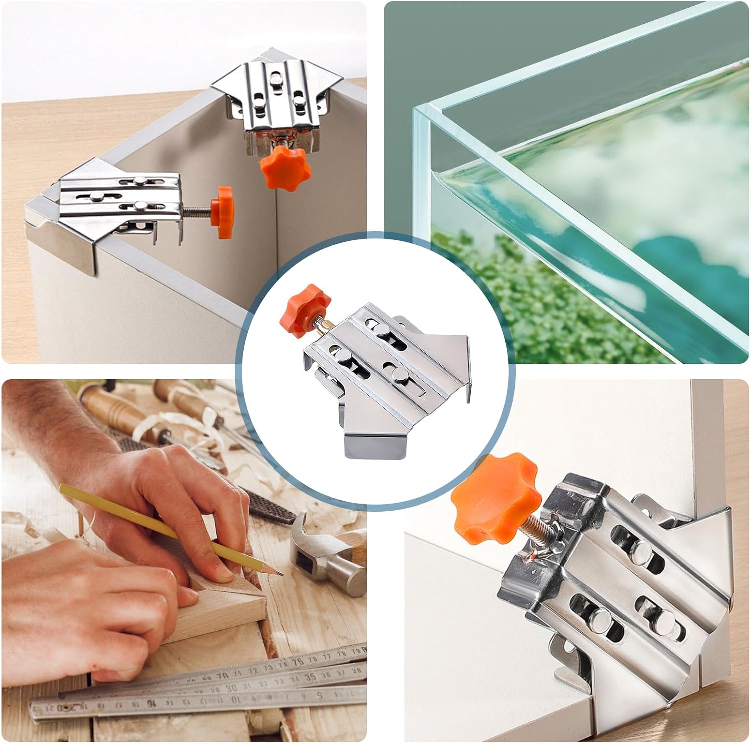 2pcs Stainless Steel Right Angle Clamp, 90 Degree Right Angle Clamp for Woodworking, Photo Framing 7 2pcs Stainless Steel Right Angle Clamp, 90 Degree Right Angle Clamp for Woodworking, Photo Framing - Image 7