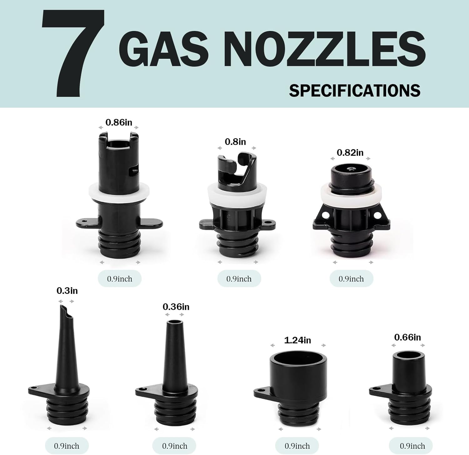 SUP pump adapter hose kit with 7 air valve nozzles 3 SUP pump adapter hose kit with 7 air valve nozzles - Image 3
