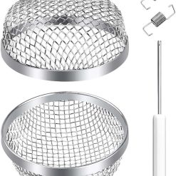 RV Furnace Vent Insect Screen Cover 2 Pack with Installation Tool, Durable Mesh RV Flying Insect Screen for Campers and Trailers, Easy Fit, Rust Proof, Keeps Bugs Out
