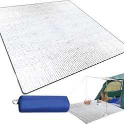 200*200CM Aluminium Foil Camping Mat, Insulating Waterproof Thermal Foam Sleeping Mat For Camping, Sleeping Roll Pad Of Aluminum Foil, Foldable Double-sided Tent Mat For Outdoor Camping Hiking Picnic