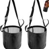 Mesh horse feed bag with adjustable strap, black