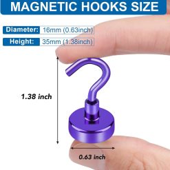 Alternative view of Cruise Essentials, 28lbs Magnetic Hooks for Cabins, Purple Magnets Door, Strong Hanging, Refrigerator, Celling, Grill - 12 Pack