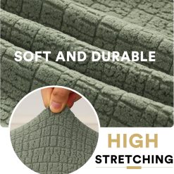 Alternative view of 100% Waterproof RV Dinette Cushion Covers Booth Set Elastic Camper Replacement Couch Washable Jacquard Crizzle Pattern (2 Backrest Cover & 2 Bench Cover, Seagrass) Seagrass