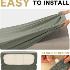 100% Waterproof RV Dinette Cushion Covers Booth Set Elastic Camper Replacement Couch Washable Jacquard Crizzle Pattern (2 Backrest Cover & 2 Bench Cover, Seagrass) Seagrass 11 V1259 DP01 A 4443 202604040515 04