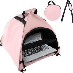 Laptop Tent, Sun Shade Waterproof Fabric Protective Hood for Computer Working Outside Accessories Part Glare Shield & Heat Reflective Awning Convertible Tote Outdoor (Pink) As Shown in the Picture -