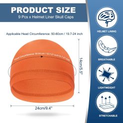 Alternative view of Helmet Liner Skull Cap for Men, Sweat Wicking Orange