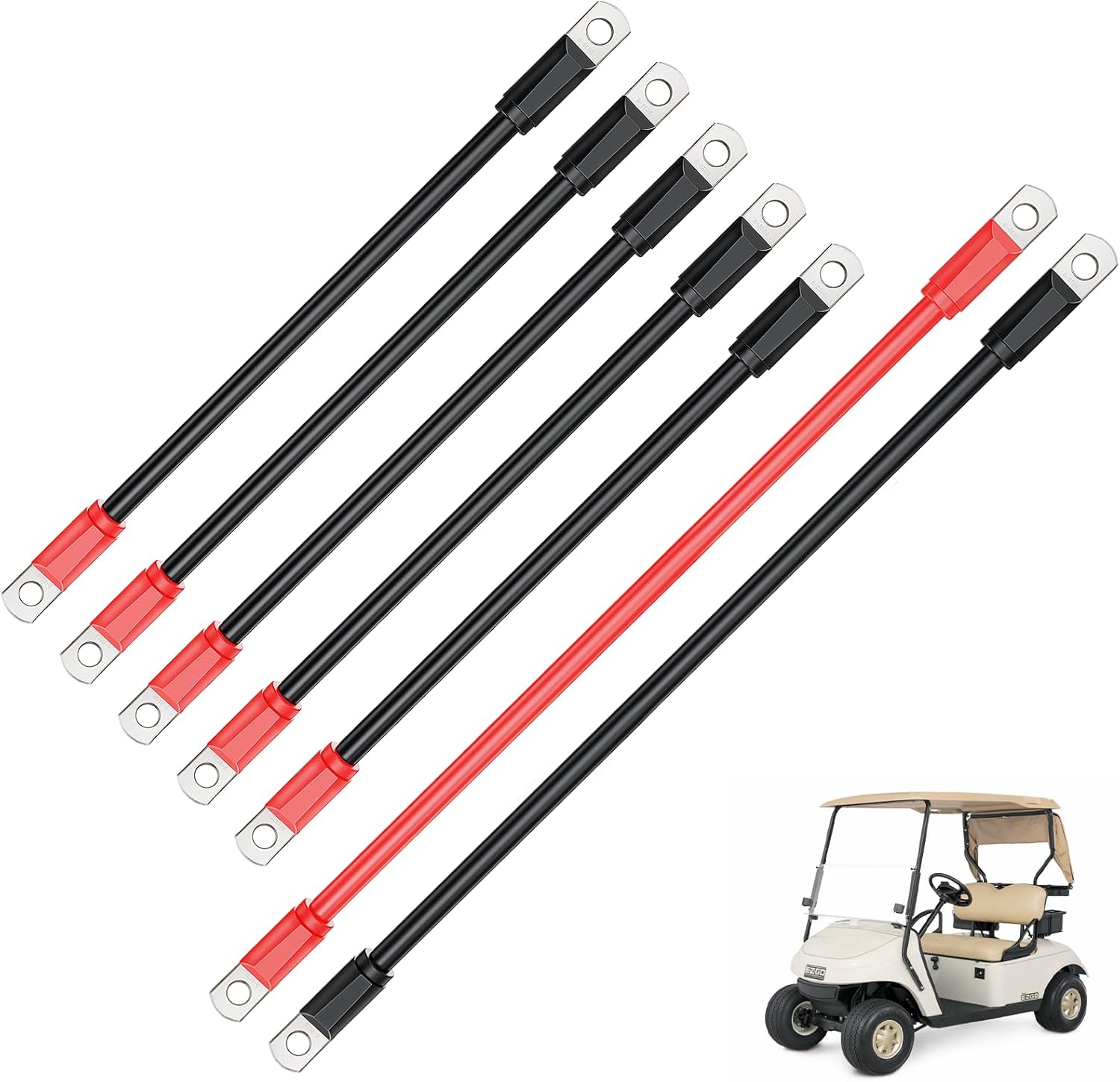 Golf cart battery cable set 4 gauge EZGO TXT 36V 48V 1 Golf cart battery cable set 4 gauge EZGO TXT 36V 48V