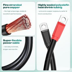 Golf cart battery cable set 4 gauge EZGO TXT 36V 48V 9 V1259 DP01 A 5417 202604071325 02