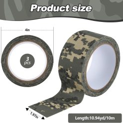 Alternative view of 3 Rolls 2" x 32 ft Camo Tape, Self Adhesive Protective Camouflage Tape Waterproof Duct Non Reflective Fabric for Outdoor Hunting Military -