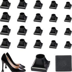 Square heel protectors, 10 pairs, black