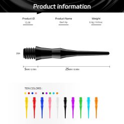 Alternative view of 2BA Thread Soft Tip Dart Points 500 Pack, 10 Colors