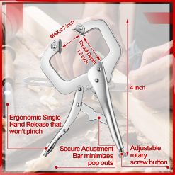 Alternative view of Locking C Clamp Pliers Set 4 Inch, Adjustable Welding Clamp (10 Pack)