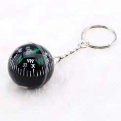 Ball Compass Keychain, 28mm Liquid Filled Portable Hiking Key Rings Mini Survival Navigation Equipment for Camping Travel