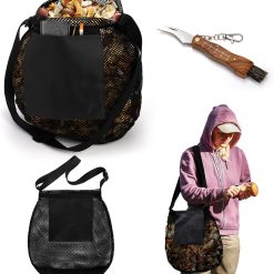 Foraging Bag, 2 Pcs Mushroom Kit with Bag and Foldable Knife, Morel Picking Basket, Practical Collecting Supplies Tools for Decor Lovers