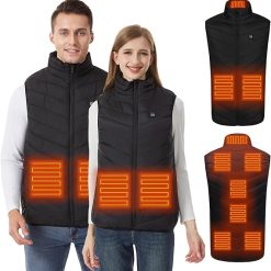 Heated vest 9 zone with USB, unisex