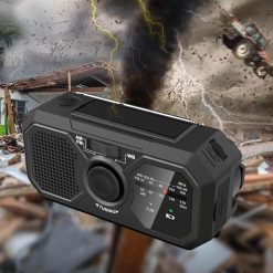 Alternative view of Solar Emergency Radio with Hand Crank and Torch