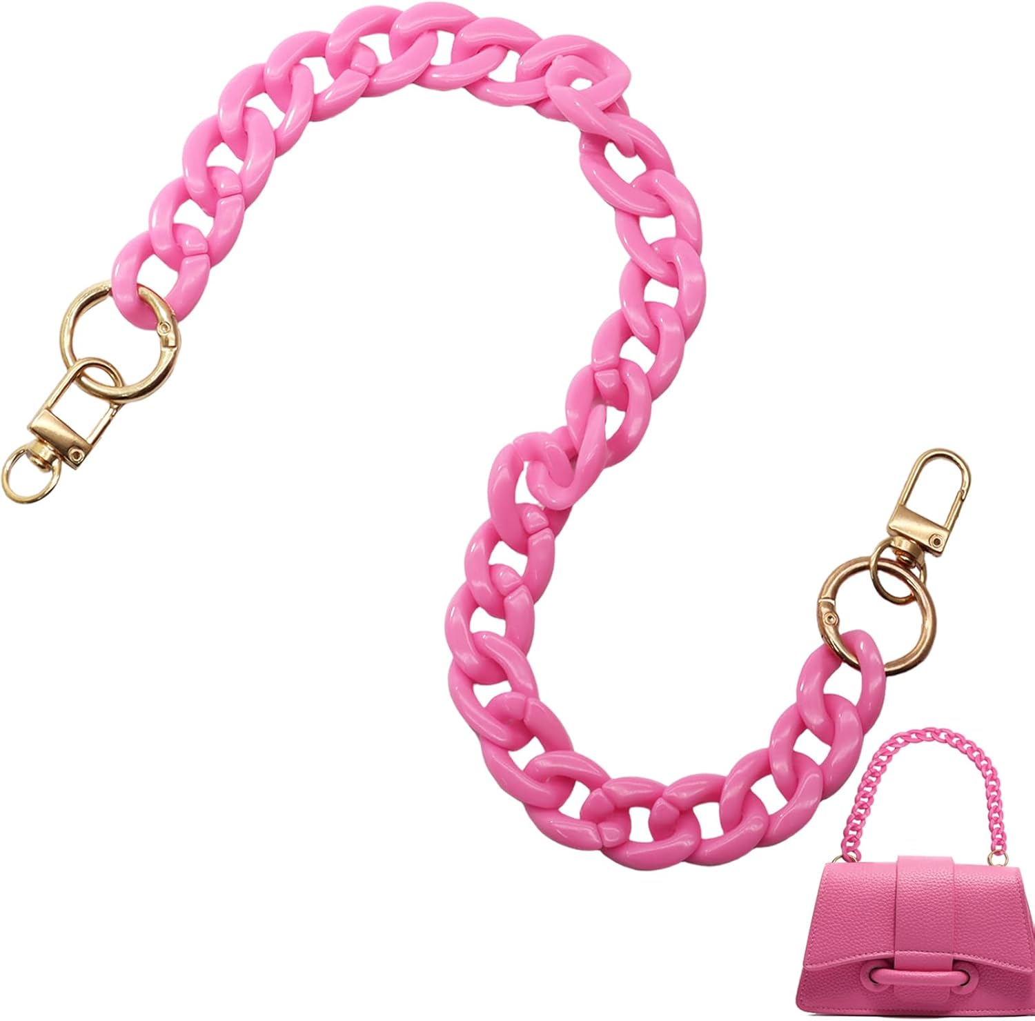 Acrylic purse chain strap with gold buckle 7 Acrylic purse chain strap with gold buckle - Image 7
