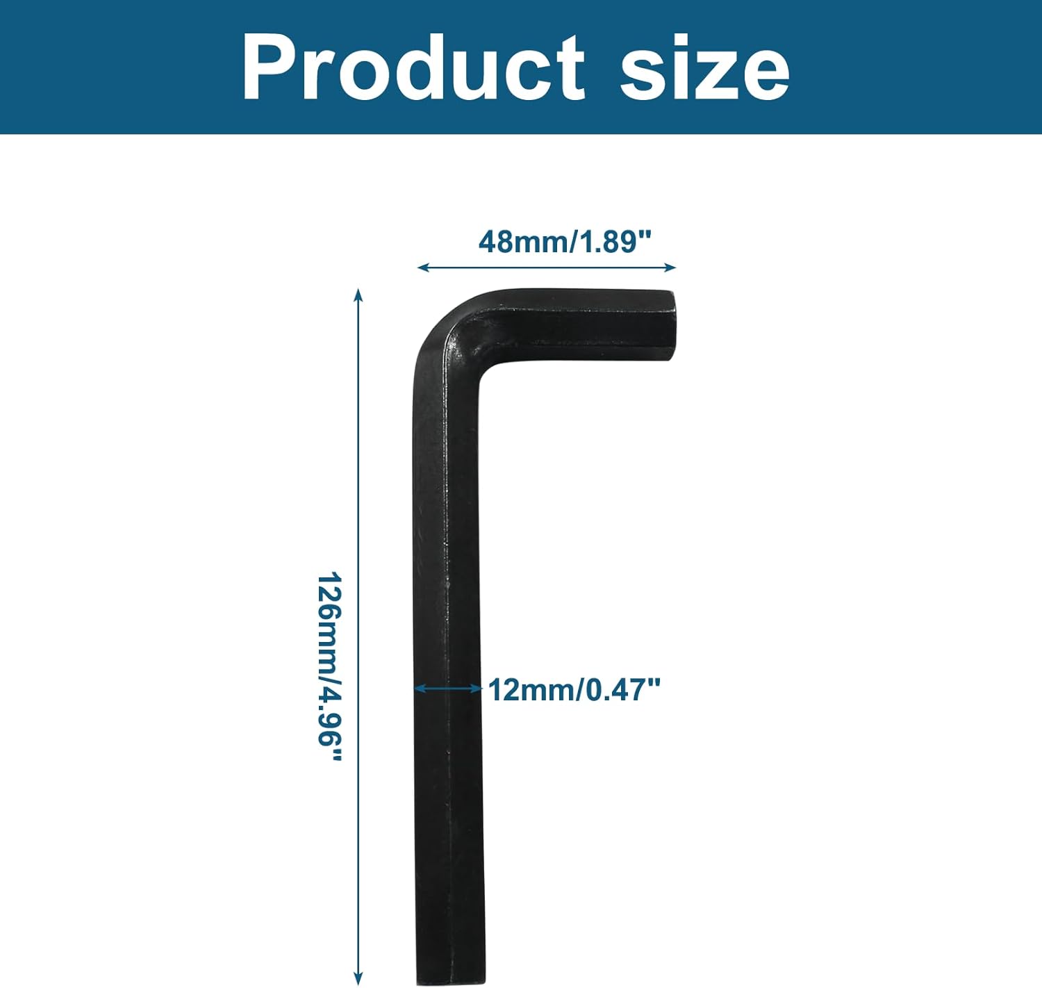 12mm Hex Key Wrench Set, 2-Piece Black Allen Key 2 12mm Hex Key Wrench Set, 2-Piece Black Allen Key - Image 2