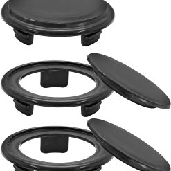 Biaungdo 3 Sets 3 Inch Outdoor Patio Table Umbrella Hole Ring and Cap Set, Standard Size Garden Beach Tablet Thicker Hole Ring Plug and Cap Set(Black, Inner Diameter 50mm/2inch)