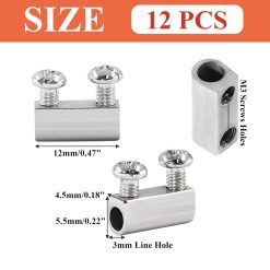Alternative view of Stainless Steel Wire Rope Clamp 12pc Set 12x5.5mm