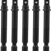 Square Socket Adapter Bit Set, 5 Piece 1/4 Hex