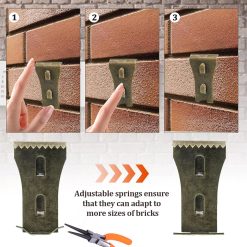 Alternative view of Brick wall clips heavy duty steel 8 pack
