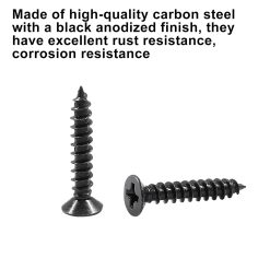#6 x 3/4" black oxide flat head Phillips wood screws, 100 pack 7 V1259 DP01 D 73 202604140546 02
