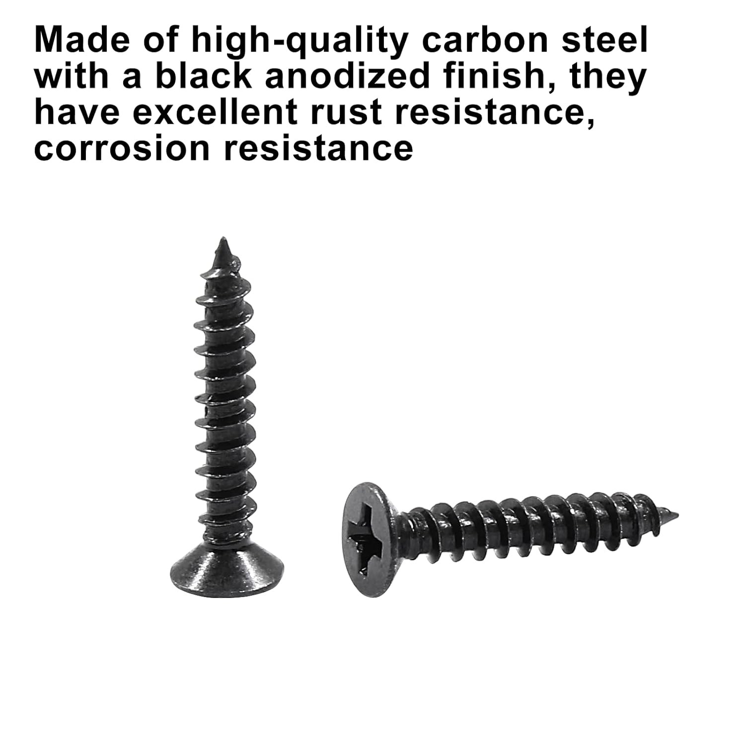 #6 x 3/4" black oxide flat head Phillips wood screws, 100 pack 3 #6 x 3/4" black oxide flat head Phillips wood screws, 100 pack - Image 3
